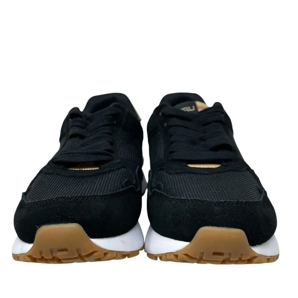 Kuru Apogee‎ Retro Sneakers Mens 9.5 Black Suede Tan Supportive Walking Shoes
